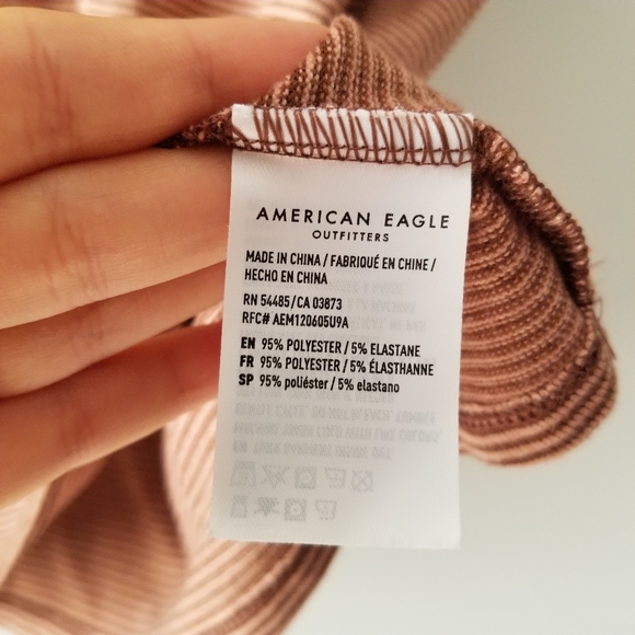 American Eagle Soft & Sexy Plush Striped Tee - Picture 6 of 7